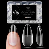 Almond Nail Tips Half Matte Full Cover